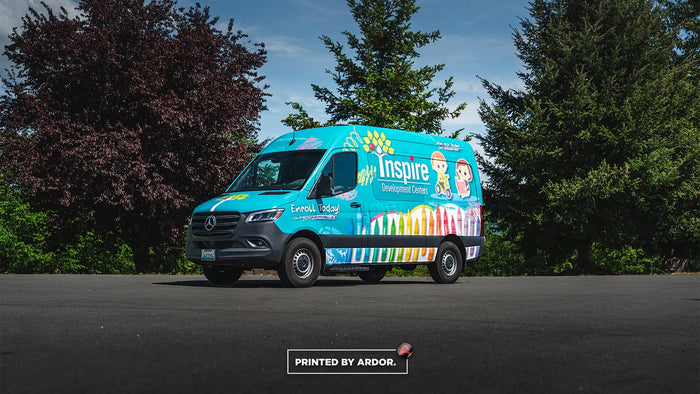 Colorful Ford Transit van wrap for Inspire