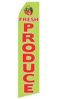 Fresh Produce econo feather flag, 16 ft, single-sided