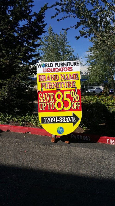 World Furniture Liquidators coroplast sign by Ardor Printing