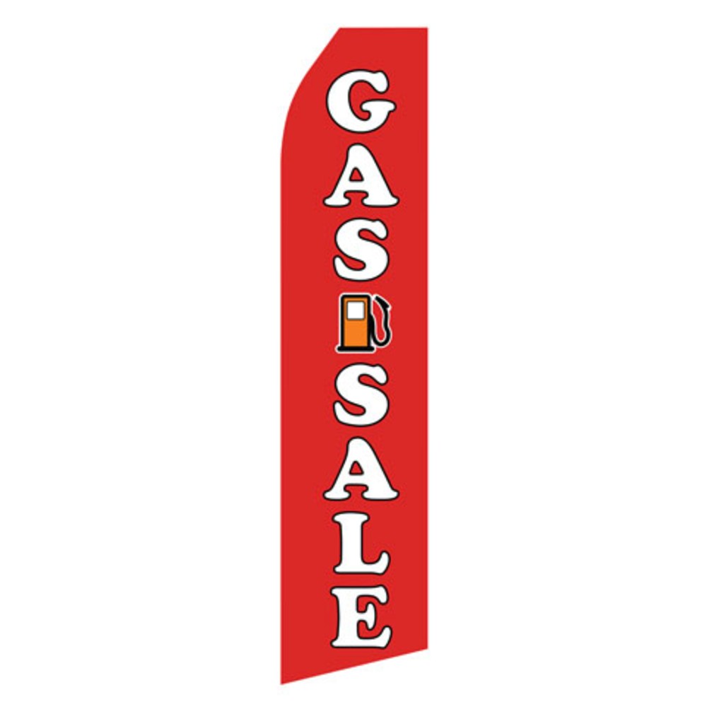Gas Sale econo feather flag, 16 ft, single-sided