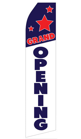 Grand Opening econo feather flag, 16 ft, single-sided, design 0198