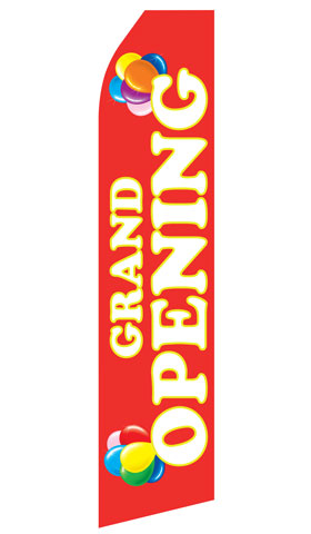 Grand Opening econo feather flag, 16 ft, single-sided, design 1205