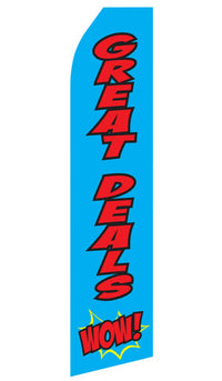 Great Deals WOW! econo feather flag, 16 ft, single-sided