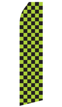 Green and Black Checkered econo feather flag, 16 ft, single-sided