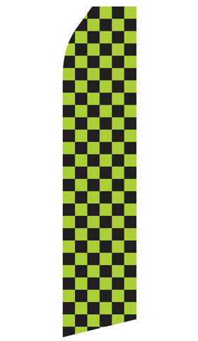 Green and Black Checkered econo feather flag, 16 ft, single-sided