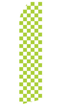 Green and White Checkered econo feather flag, 16 ft, single-sided