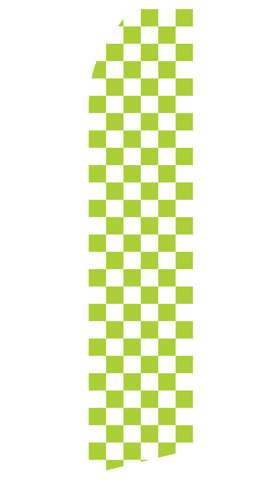 Green and White Checkered econo feather flag, 16 ft, single-sided