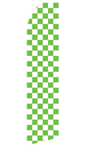 Green Checkered econo feather flag, 16 ft, single-sided