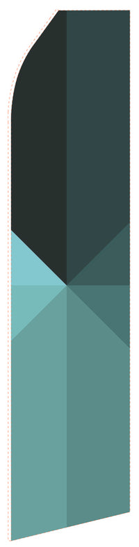 Green Shaded econo feather flag, 16 ft, single-sided
