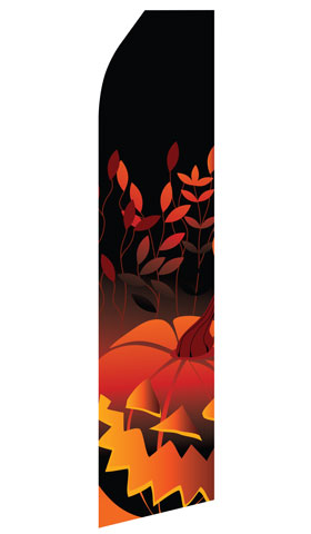 Halloween Pumpkin econo feather flag, 16 ft, single-sided