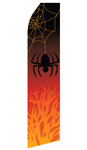 Halloween Spider econo feather flag, 16 ft, single-sided