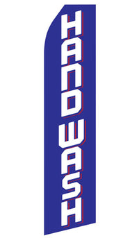 Hand Wash econo feather flag, 16 ft, single-sided, design 0317