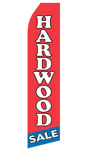 Hardwood Sale econo feather flag, 16 ft, single-sided, design 0705