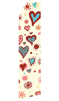 Heart Design econo feather flag, 16 ft, single-sided