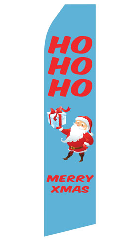 Ho Ho Ho Merry Xmas econo feather flag, 16 ft, single-sided
