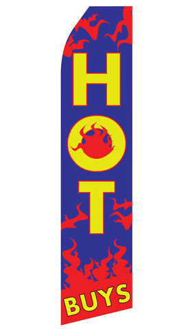 Hot Buy econo feather flag, 16 ft, single-sided