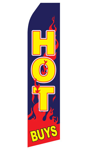 Hot Buys econo feather flag, 16 ft, single-sided
