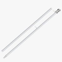 Two-piece aluminum house flag pole with chrome ball top