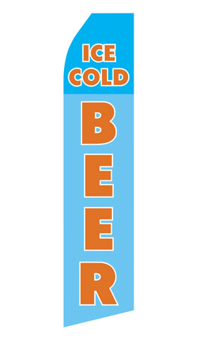 Ice Cold Beer econo feather flag, 16 ft, single-sided