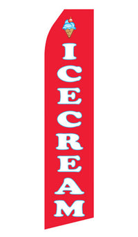 Ice Cream econo feather flag, 16 ft, single-sided