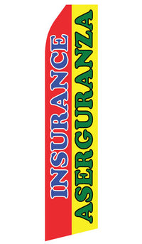 Insurance Aseguranza econo feather flag, 16 ft, single-sided, design 1307