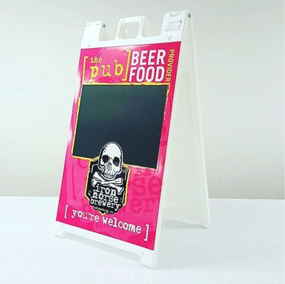 Iron Horse Brewery A-frame chalkboard sign by Ardor Printing
