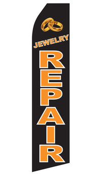 Jewelry Repair econo feather flag, 16 ft, single-sided