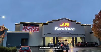 Large vinyl building banners for JR Furniture & Mattress by Ardor Printing, view 5