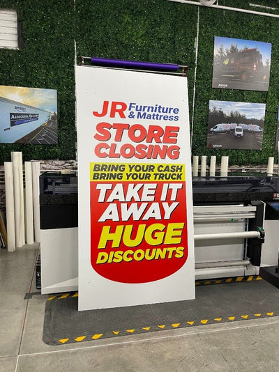 JR Furniture coroplast signs by Ardor Printing