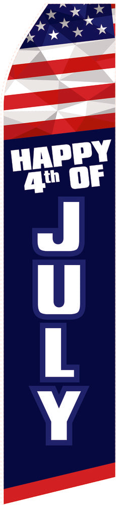 July 4th econo feather flag, 16 ft, single-sided