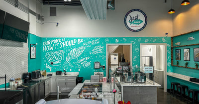 Just Poke restaurant wall mural by Ardor Printing, view 7