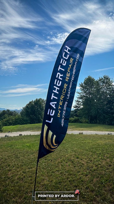 LeatherTech Interior Repair custom feather flag printed by Ardor Printing