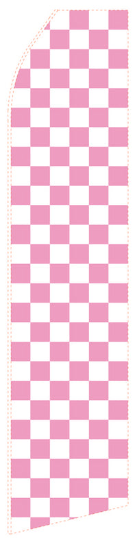 Light Magenta Chessboard econo feather flag, 16 ft, single-sided, design 1756