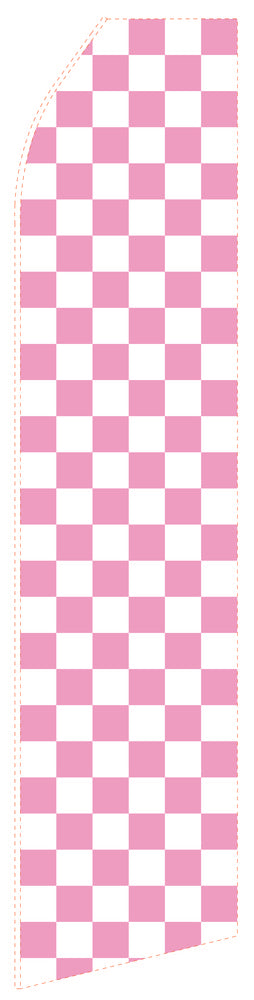 Light Magenta Chessboard econo feather flag, 16 ft, single-sided, design 1756
