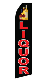 Liquor econo feather flag, 16 ft, single-sided