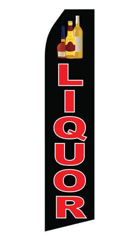 Liquor econo feather flag, 16 ft, single-sided
