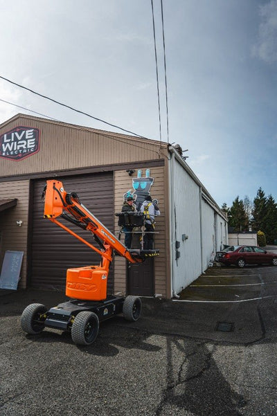 Live Wire Electric building sign installation by Ardor Printing, view 3