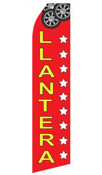 Llantera econo feather flag, 16 ft, single-sided