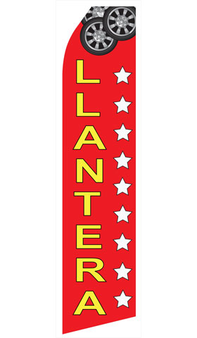 Llantera econo feather flag, 16 ft, single-sided