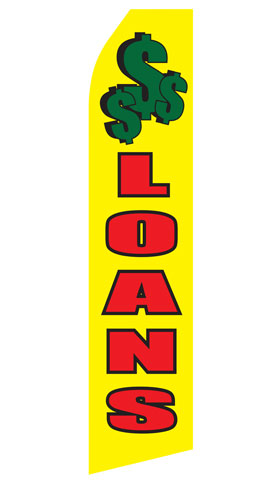 Loans econo feather flag, 16 ft, single-sided