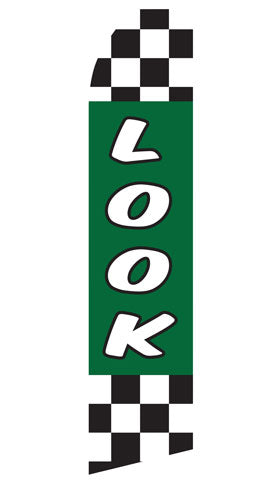 Look econo feather flag, 16 ft, single-sided, design 0299