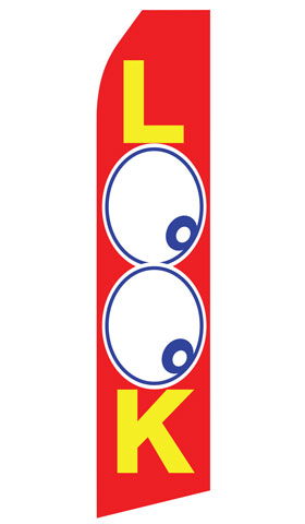 Look econo feather flag, 16 ft, single-sided, design 1513
