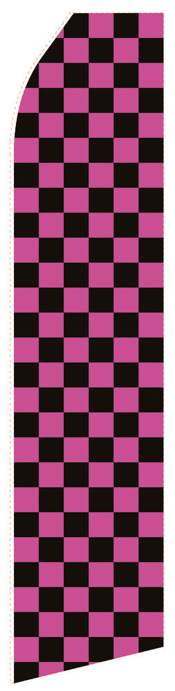 Magenta Black econo feather flag, 16 ft, single-sided