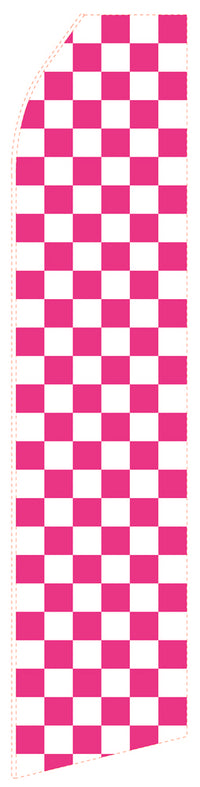 Magenta Chessboard econo feather flag, 16 ft, single-sided
