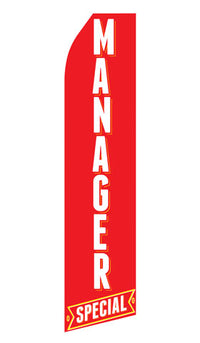 Manager Special econo feather flag, 16 ft, single-sided