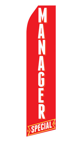 Manager Special econo feather flag, 16 ft, single-sided