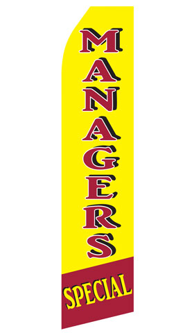 Manager Specials econo feather flag, 16 ft, single-sided