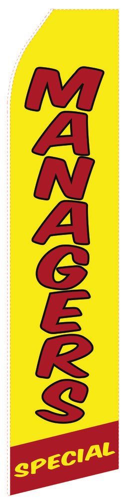 Managers Special econo feather flag, 16 ft, single-sided