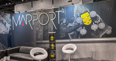 Marport trade show booth with large format printed wall graphics by Ardor Printing, view 4