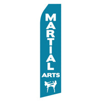 Martial Arts econo feather flag, 16 ft, single-sided